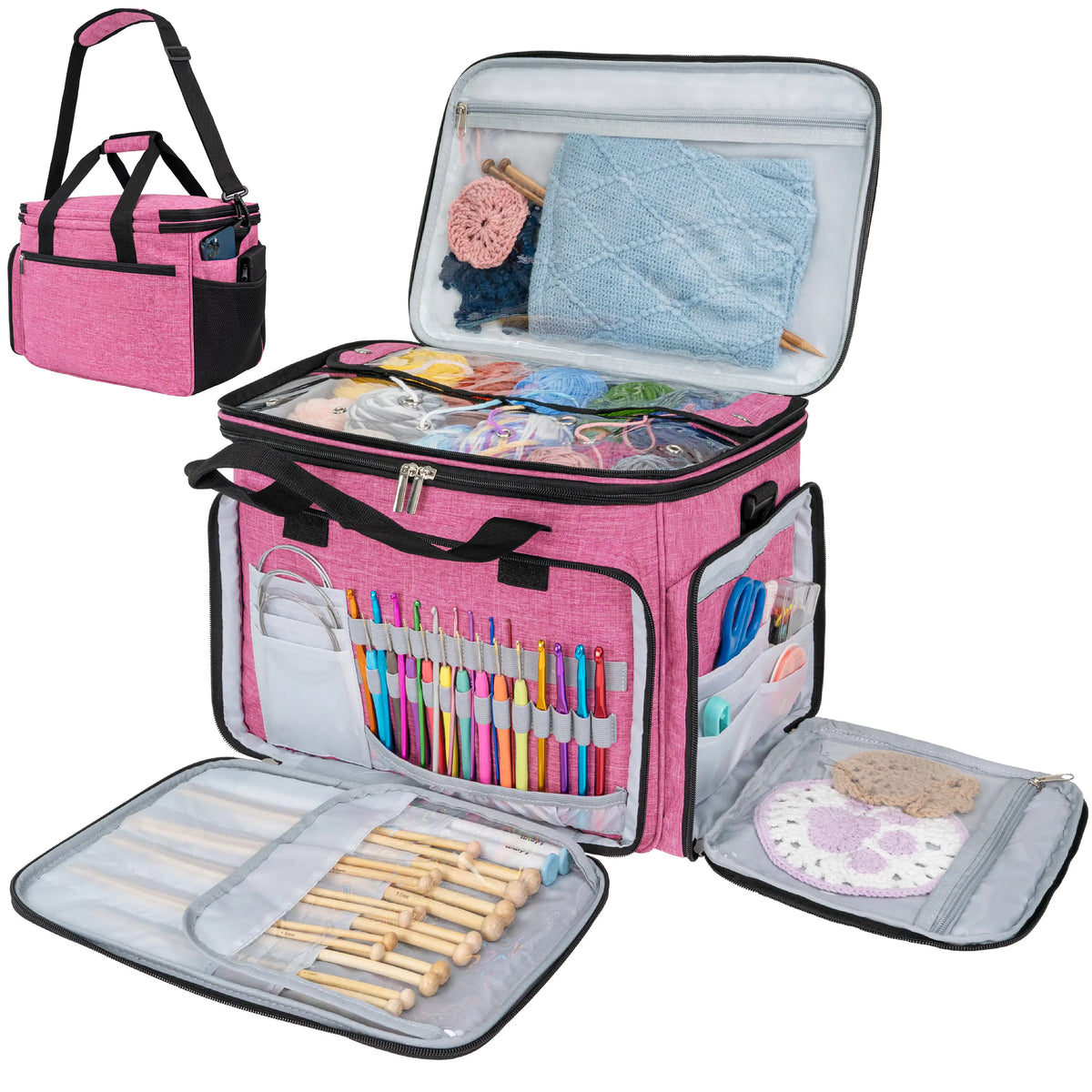 PAVILIA Yarn Storage Tote for Knitting