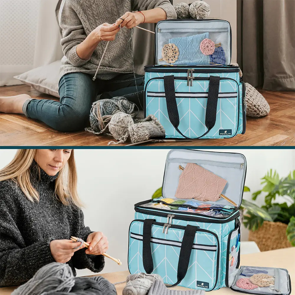 PAVILIA Yarn Storage Tote for Knitting